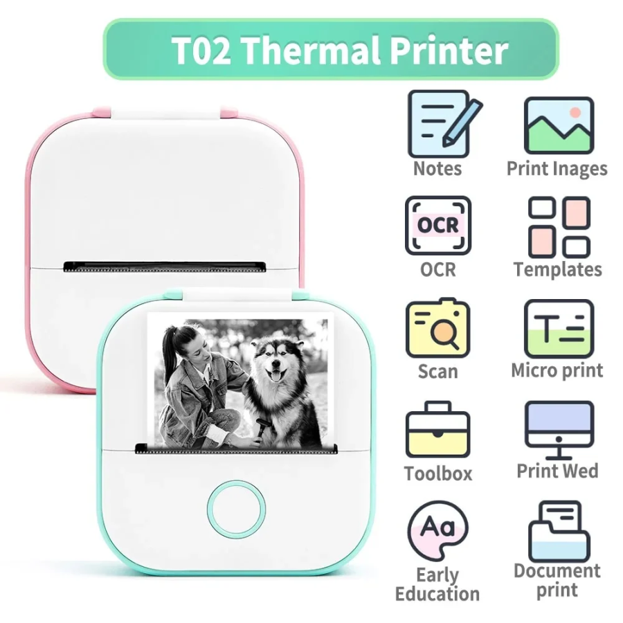 Mini Pocket Printer Portable Inkless Pocket Phone Printer Compatible with Android iOS Instantly Print Fun