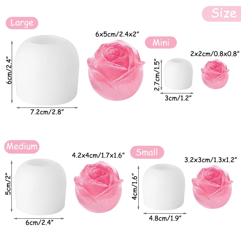 3D Rose Shaped Ice Mold