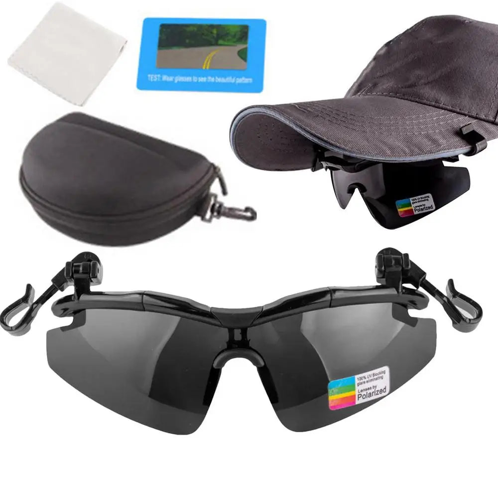 Polarized Clip Cap Sunglasses For Biking Hiking Golf Eyewear