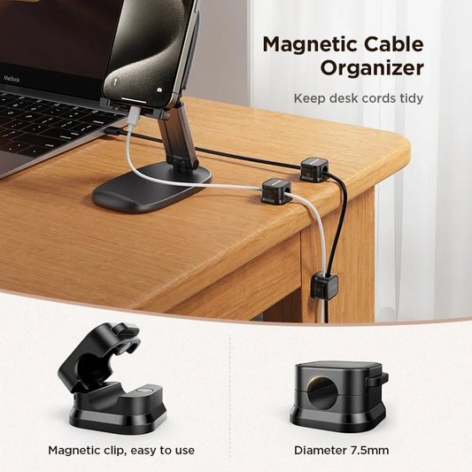 Easy Magnetic Clips Cables Organizer Smooth Adjustable Cord Holder Under Desk Cable Management Wire Keeper Cable Organizer Holder