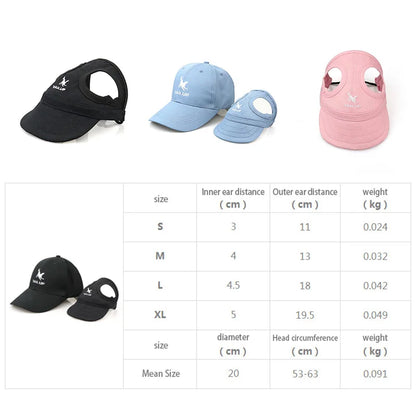 Small Pets Hat Summer Solid Color Cap Dog Baseball Visor Hat Outdoor Accessories