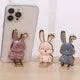 Foldable Bunny Phone Bracket: Ultra-thin Cartoon Rabbit Phone Stand Foldable Buckle Adhesive Pull Rod Support Frame