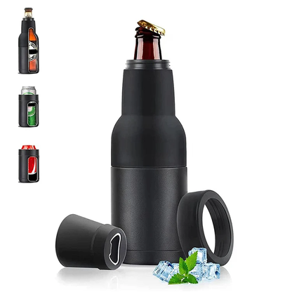 Beer Bottle With Beer Can Opener: Can Cooler